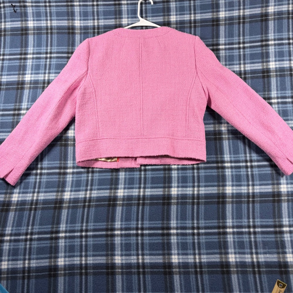 J.Crew Lady Jacket Pink Boucle Tweed Wool Blend Blazer BT544 Size 8 NEW - Picture 8 of 8